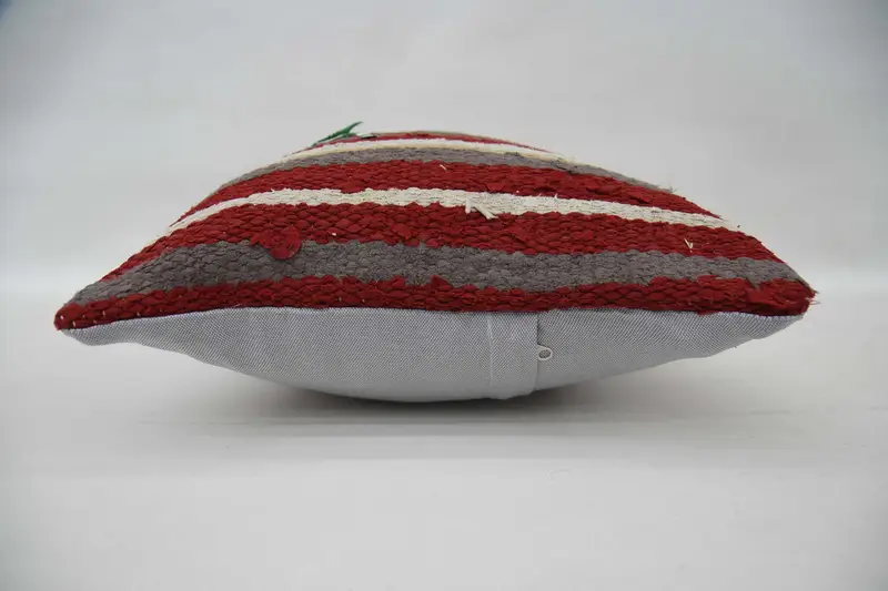 Turkish Kilim Pillow, Ethnical Kilim Rug Pillow, Home Decor Pillow, 16x24 Red Pillow, Bohemian Cushion Pillow, Pillow, Retro Pillow Sham - 6