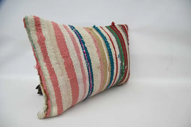 Turkish Kilim Pillow, Ethnical Kilim Rug Pillow, Home Decor Pillow, 16x24 Red Pillow, Bohemian Cushion Pillow, Pillow, Retro Pillow Sham - 3
