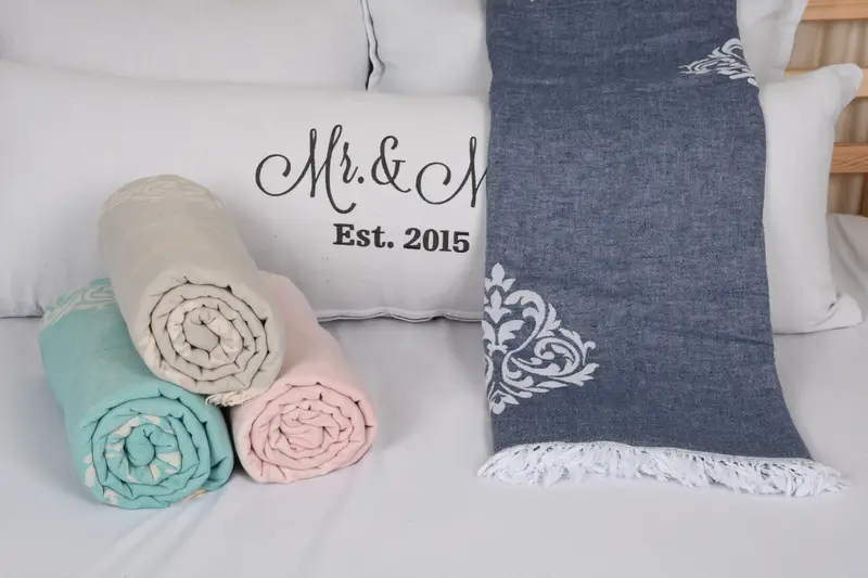Bridal Shower Favor, Throw Blanket, Custom Wedding Gifts, Christmas Tablecloth, Bachelorette Large Towel, Wedding Favors, 96x76 Cotton Baroque Towel - 4