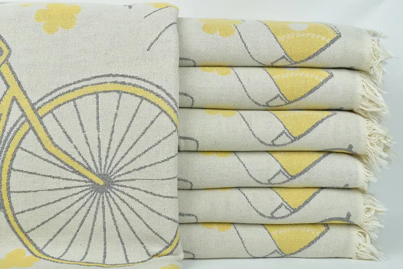 84x64 Cotton Bicycle Design Towel, Custom Blanket, Personalize Gift, Spooky Bachelorette Party, Bachelorette Party Favors, Throw Blanket Couch - 3
