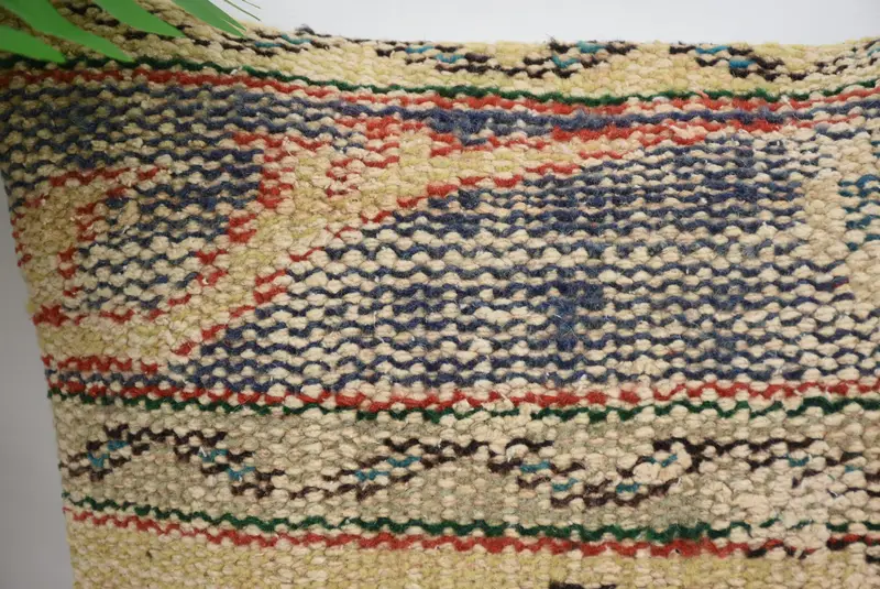 Vintage Kilim Throw Pillow, Handmade Kilim Cushion, Nautical Throw Cushion, Cushion, Kilim Pillow Cover, 16x16 Blue Cushion Cover - 2