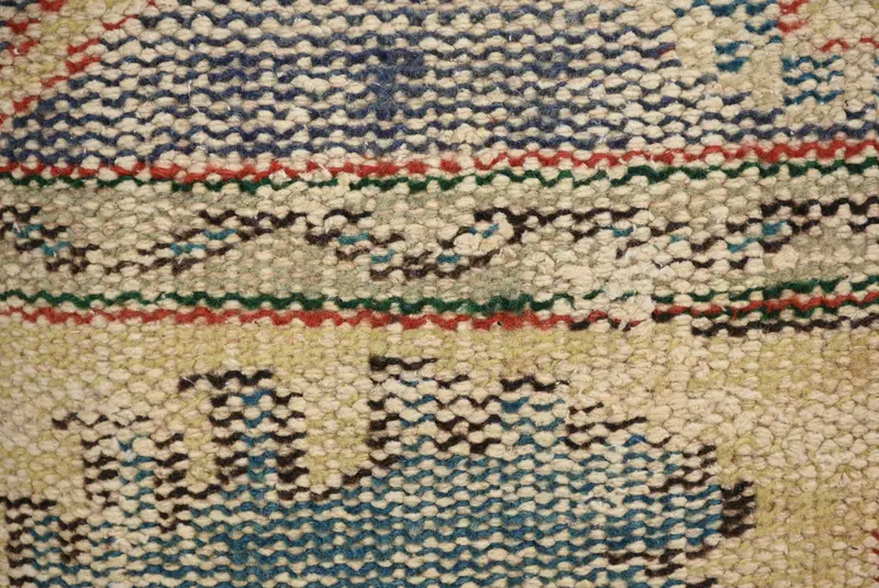 Vintage Kilim Throw Pillow, Handmade Kilim Cushion, Nautical Throw Cushion, Cushion, Kilim Pillow Cover, 16x16 Blue Cushion Cover - 3