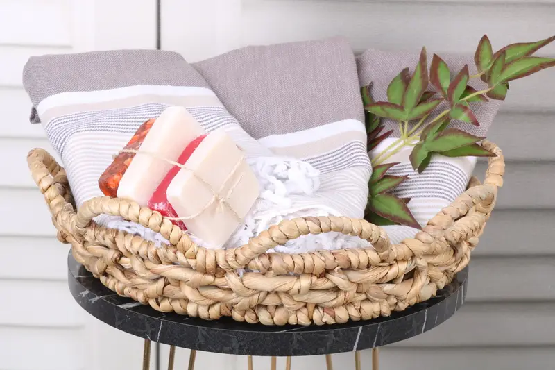 68x40 Cotton Striped Towel, Organic Towel, Bachelor Party Gifts, Bridesmaid Gift, Family Gift Basket, Organic Turkish towel, Absorbent Turkish towel - 5