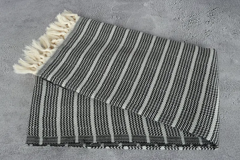 Personalized Wedding Gift, Cotton towel, Embroidered Towel, Christmas Gift, Luxury Turkish beach towel with fringe, 70x40 Cotton Striped Towel - 6