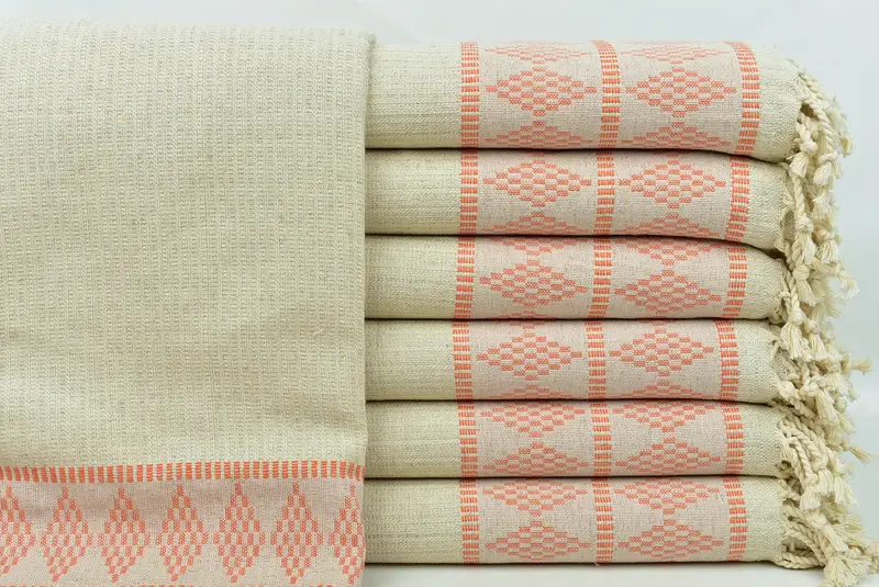 Sand-Resistant Peshtemal, 70x36 Linen Kilim Design Towel, Bachelor Bachelorette Party Favors, Handmade Gift, Turkish hand towel, Personalized Gift - 1