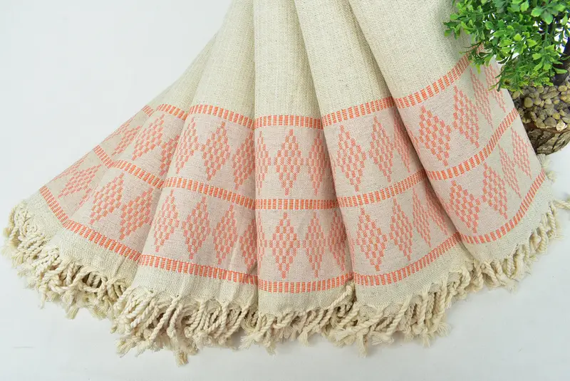 Sand-Resistant Peshtemal, 70x36 Linen Kilim Design Towel, Bachelor Bachelorette Party Favors, Handmade Gift, Turkish hand towel, Personalized Gift - 4