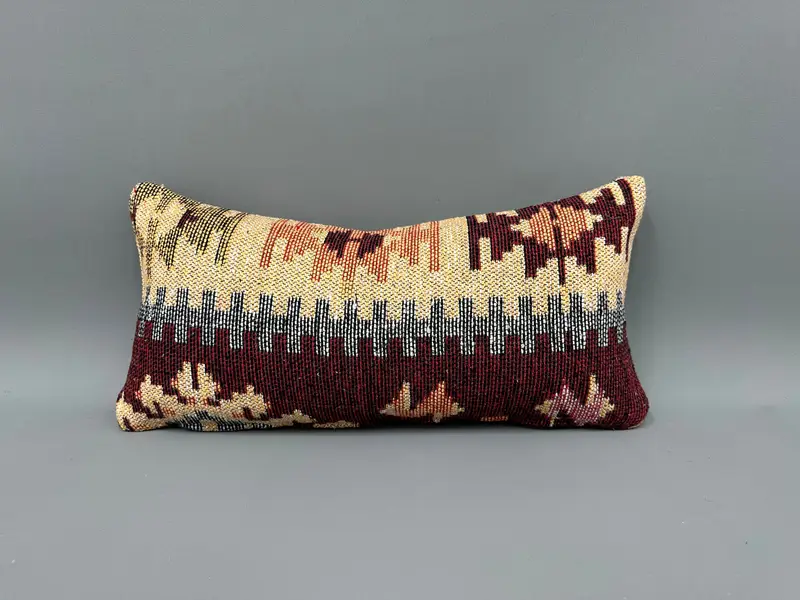 Ethnic Pillow Cover Pillow Cover, Kilim Pillow Cover, Pillow, 10x20 Yellow Cushion, Retro Cushion Case, Pillow for Sofa, Throw Kilim Pillow - 4