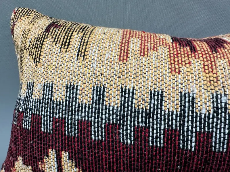Ethnic Pillow Cover Pillow Cover, Kilim Pillow Cover, Pillow, 10x20 Yellow Cushion, Retro Cushion Case, Pillow for Sofa, Throw Kilim Pillow - 5