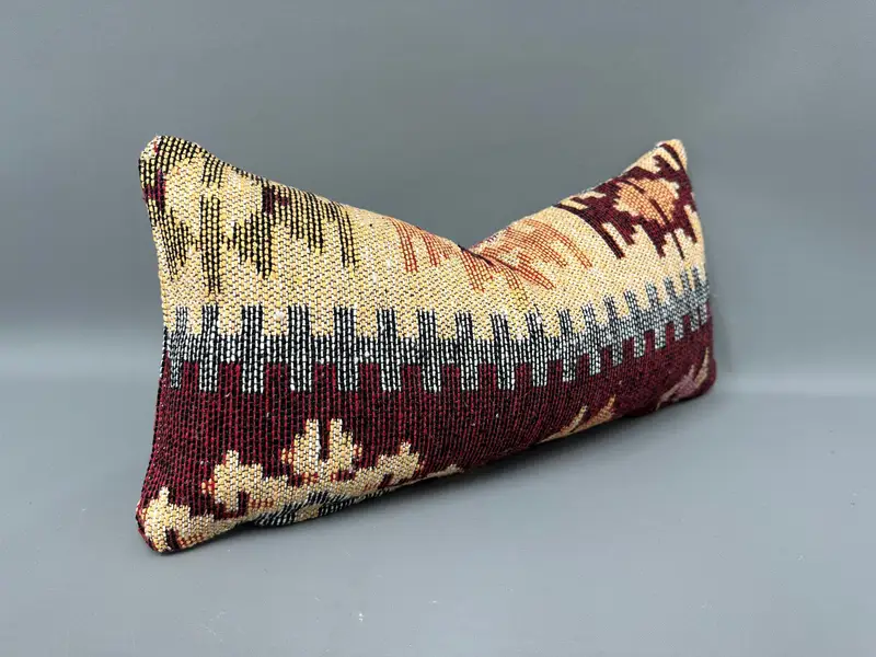 Ethnic Pillow Cover Pillow Cover, Kilim Pillow Cover, Pillow, 10x20 Yellow Cushion, Retro Cushion Case, Pillow for Sofa, Throw Kilim Pillow - 2