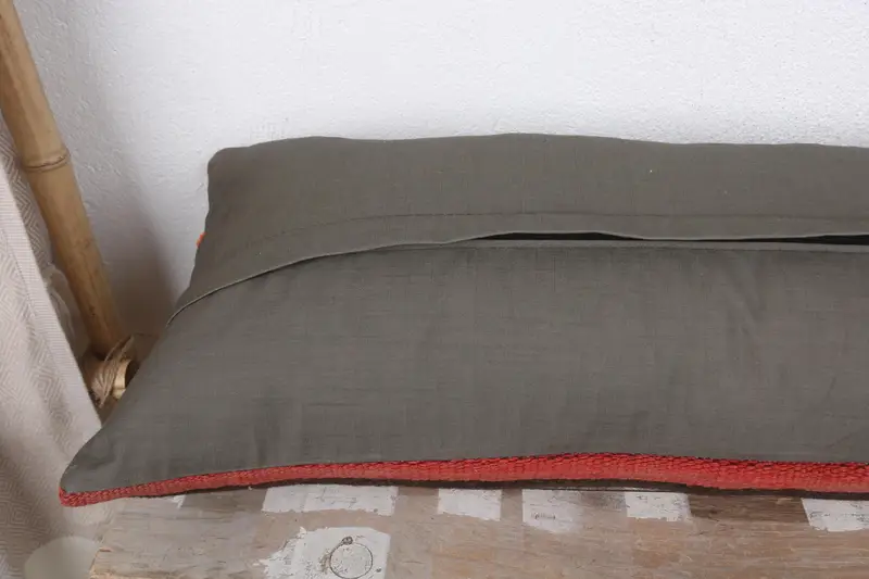 Rustic Cushion, Pillow for Couch, Kilim Pillow Cover, Handmade Kilim Cushion, Pillow Cover, Nomadic Pillow Sham, 12x36 Orange Cushion Cover - 7
