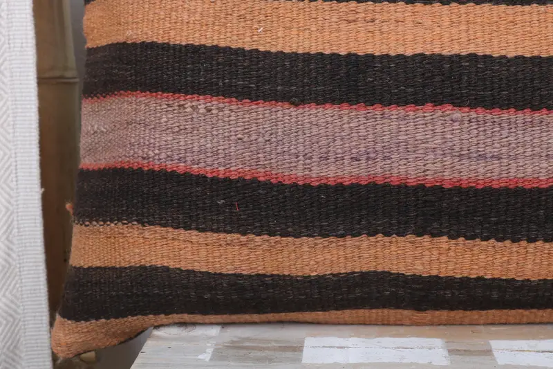 Rustic Cushion, Pillow for Couch, Kilim Pillow Cover, Handmade Kilim Cushion, Pillow Cover, Nomadic Pillow Sham, 12x36 Orange Cushion Cover - 3