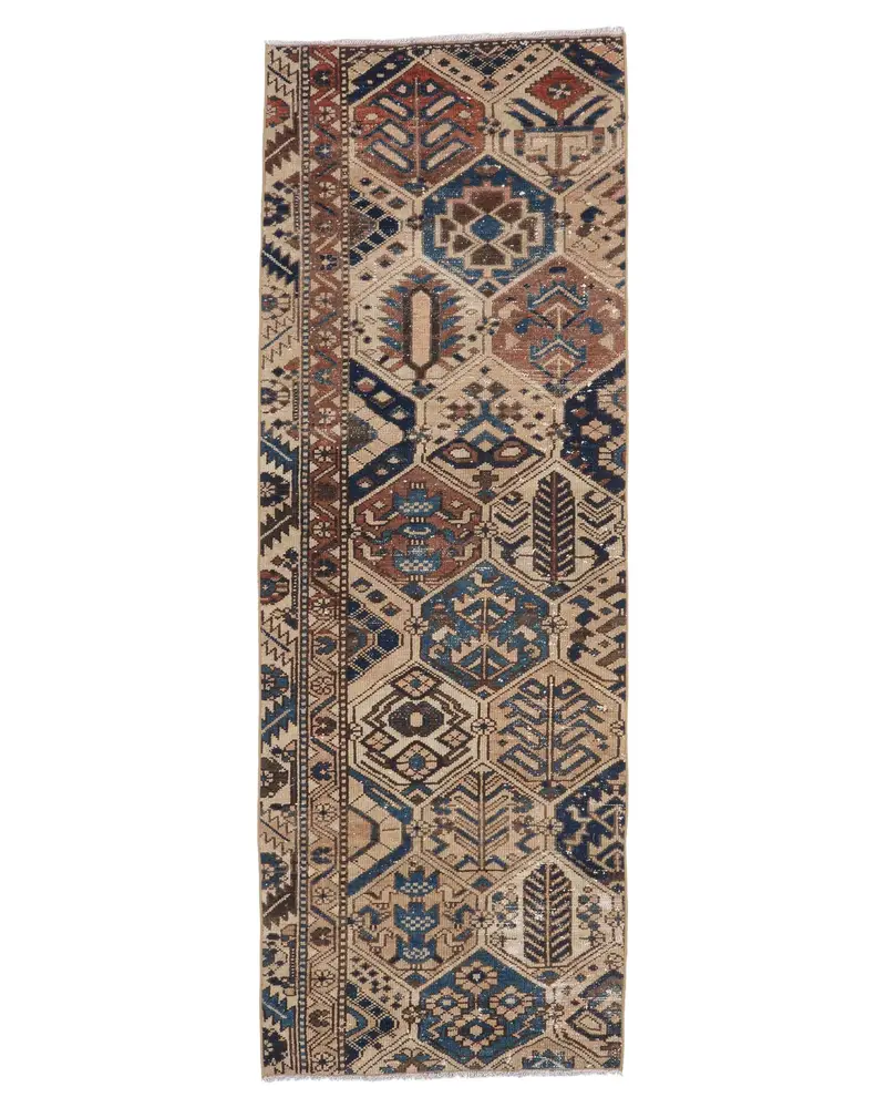 Mavi Güneybatı Halısı, 2,3x6,6 ft Mavi ve Kahverengi