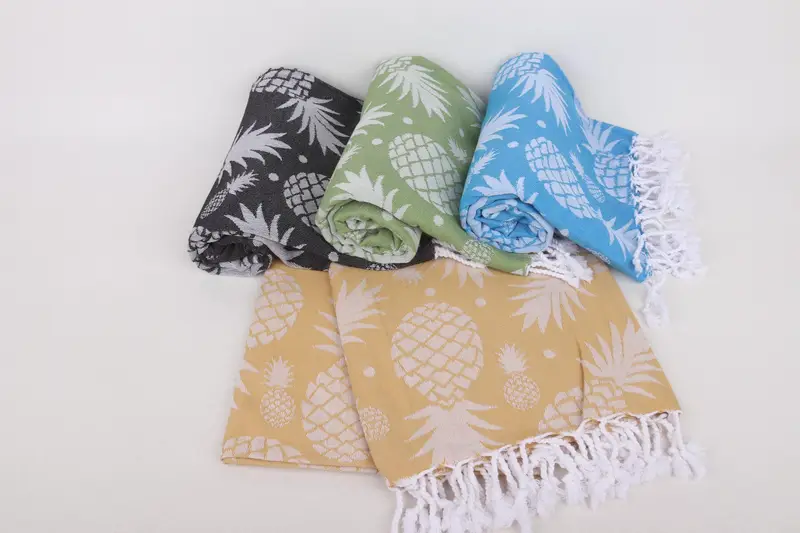 Personalized Towel, Turkish Towel USA, 70x36 Cotton Pineapple Design Towel, Customized Turkish Towel, Bachelorette Favor, Large Turkish Towel - 4
