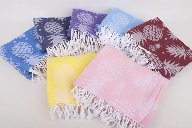Personalized Towel, Turkish Towel USA, 70x36 Cotton Pineapple Design Towel, Customized Turkish Towel, Bachelorette Favor, Large Turkish Towel - 3