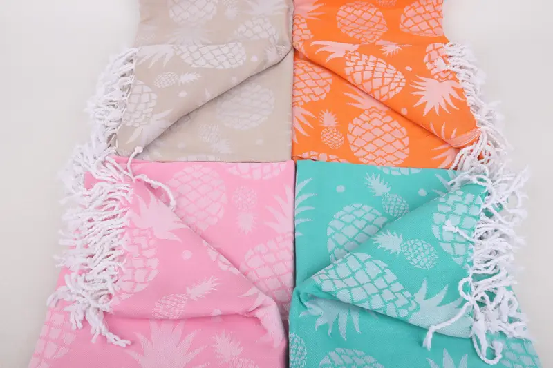 Personalized Towel, Turkish Towel USA, 70x36 Cotton Pineapple Design Towel, Customized Turkish Towel, Bachelorette Favor, Large Turkish Towel - 5