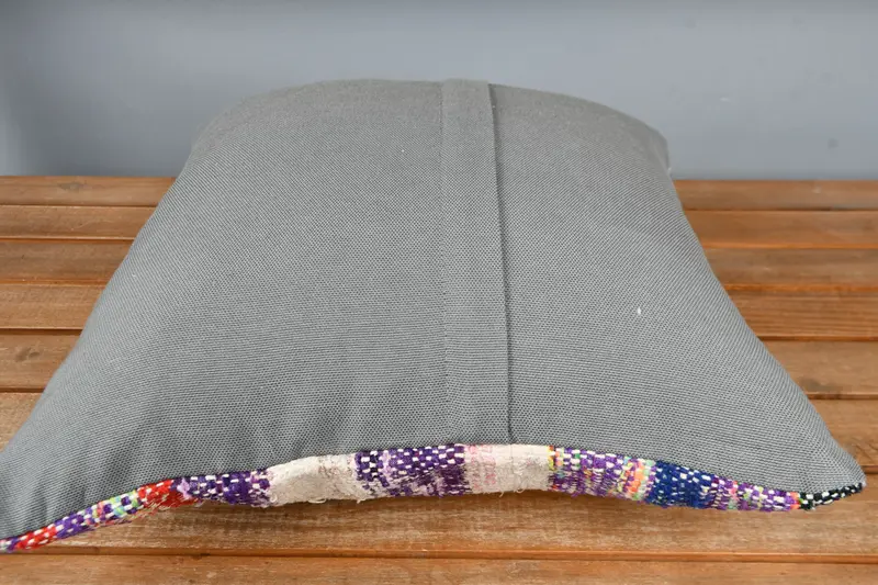 Kilim Rug Cushion Cover, Pillow Case, Vintage Pillow, Turkish Pillow, Home Decor Pillow, 16x16 Purple Cushion Cover, Outdoor Bolster Pillow Case - 5