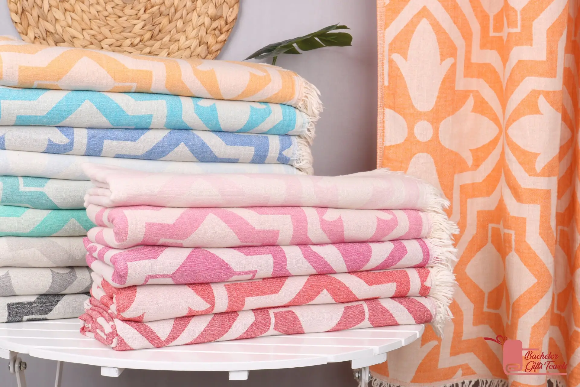 TULIP Patterned Towel, Turkish Beach Towel, 67x36 inches - 1