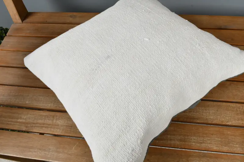 Bolster Pillow Sham, Kilim Pillow Cover, 16x16 White Cushion, Gift Pillow, Pillow, Turkish Rugs Cushion Cover, Boho Pillow - 2