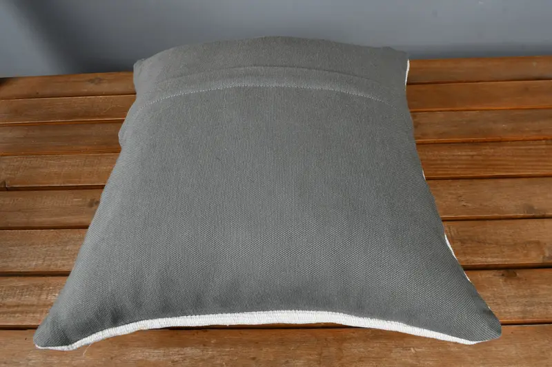 Bolster Pillow Sham, Kilim Pillow Cover, 16x16 White Cushion, Gift Pillow, Pillow, Turkish Rugs Cushion Cover, Boho Pillow - 5