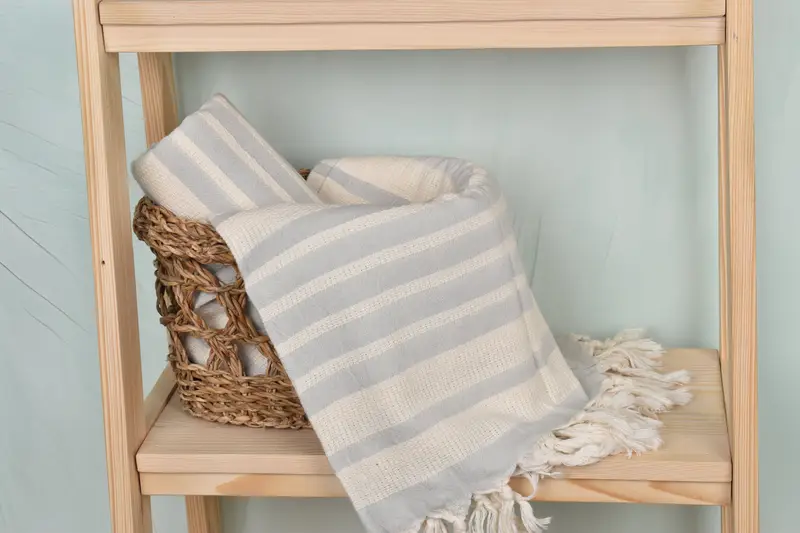 Wedding Gift, Monogram Turkish Towel, Turkish beach towel with fringe, Absorbent Turkish towel, 70x34 Cotton Striped Towel, Gift For Bride - 4