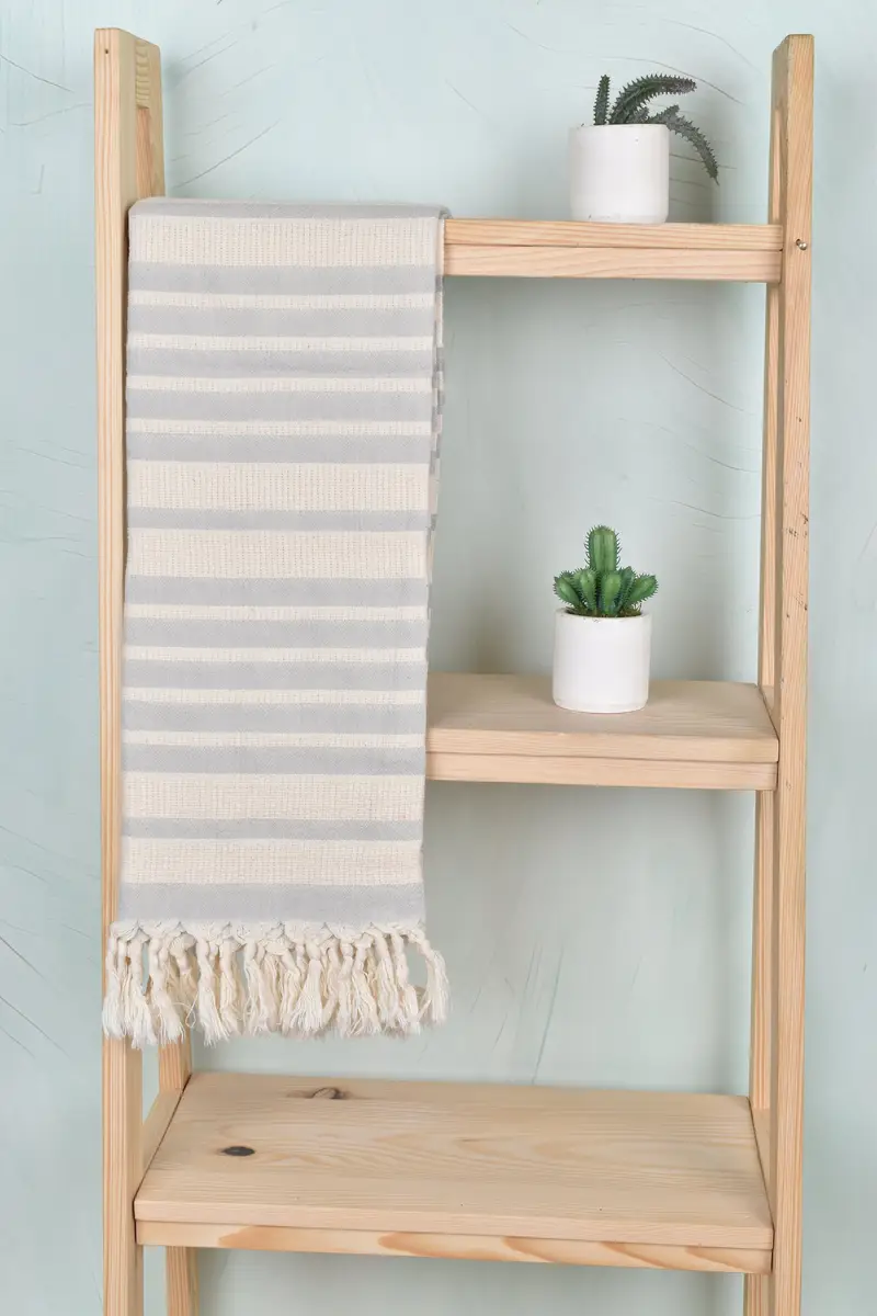 Wedding Gift, Monogram Turkish Towel, Turkish beach towel with fringe, Absorbent Turkish towel, 70x34 Cotton Striped Towel, Gift For Bride - 8