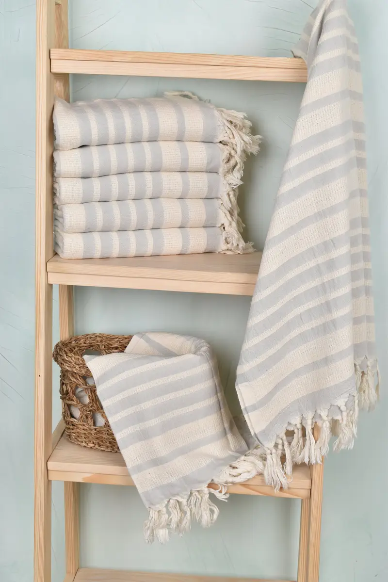 Wedding Gift, Monogram Turkish Towel, Turkish beach towel with fringe, Absorbent Turkish towel, 70x34 Cotton Striped Towel, Gift For Bride - 3
