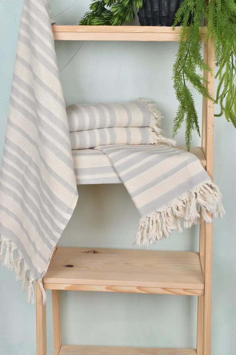 Wedding Gift, Monogram Turkish Towel, Turkish beach towel with fringe, Absorbent Turkish towel, 70x34 Cotton Striped Towel, Gift For Bride - 6