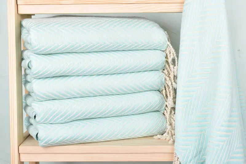 Peshtemal Towel USA, 70x40 Cotton Striped Towel, Lightweight towel, Yoga Towel, Embroidery Towel, Family Gift, Hammam towel, Bridal Shower Favors - 1
