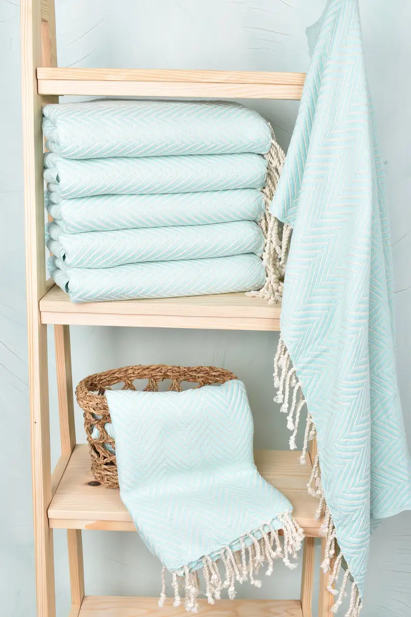 Peshtemal Towel USA, 70x40 Cotton Striped Towel, Lightweight towel, Yoga Towel, Embroidery Towel, Family Gift, Hammam towel, Bridal Shower Favors - 3