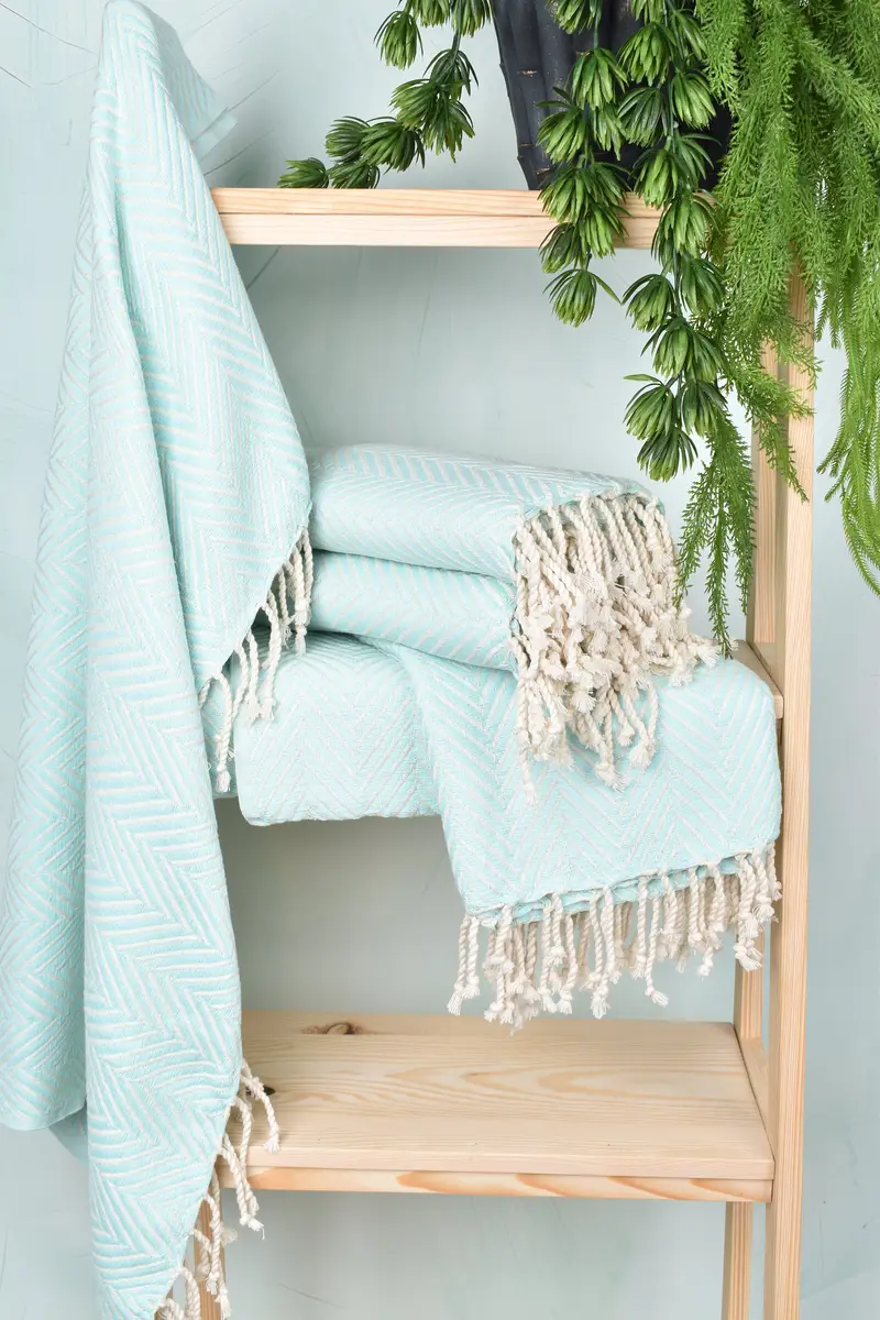Peshtemal Towel USA, 70x40 Cotton Striped Towel, Lightweight towel, Yoga Towel, Embroidery Towel, Family Gift, Hammam towel, Bridal Shower Favors - 6