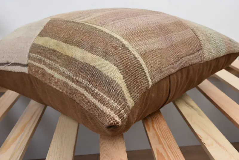 20x20 Brown Pillow Sham, Turkish Kilim Pillow, Throw Kilim Pillow, Outdoor Bolster Cushion Case, Kilim Pillow Cover, Cushion, Cotton Cushion - 6