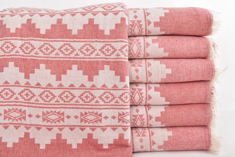 Throw Blanket, Boho Throw Blankets, Custom Wedding Gifts, 92x80 Cotton Kilim Towel, Throw Blankets, First Wedding Anniversary Gift - 1