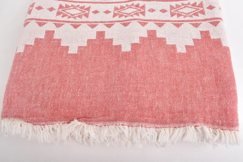 Throw Blanket, Boho Throw Blankets, Custom Wedding Gifts, 92x80 Cotton Kilim Towel, Throw Blankets, First Wedding Anniversary Gift - 4