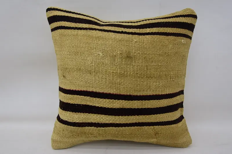 Cushion, 14x14 Beige Pillow Sham, Vintage Kilim Throw Pillow, Square Throw Cushion Case, Pattern Throw Cushion Case, Home Decor Pillow, Gift Pillow - 4
