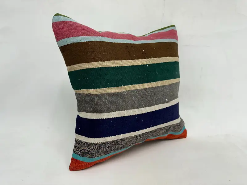 20x20 Purple Pillow Case, Natural Pillow Sham, Kilim Pillow Cover, Interior Designer Pillow, Aesthetic Pillow Cover, Gift Pillow, Cushion Case - 3