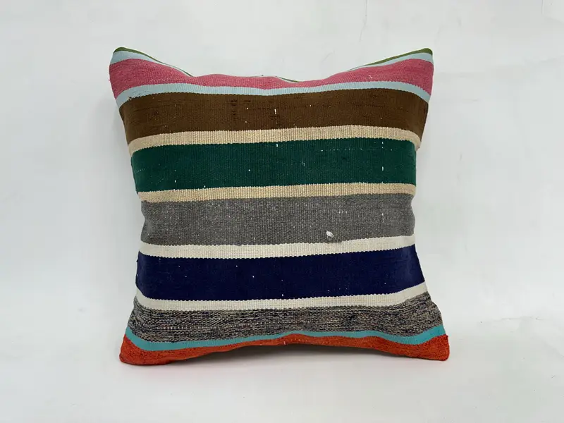 20x20 Purple Pillow Case, Natural Pillow Sham, Kilim Pillow Cover, Interior Designer Pillow, Aesthetic Pillow Cover, Gift Pillow, Cushion Case - 1