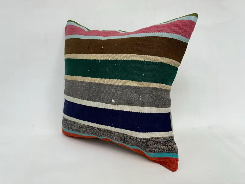 20x20 Purple Pillow Case, Natural Pillow Sham, Kilim Pillow Cover, Interior Designer Pillow, Aesthetic Pillow Cover, Gift Pillow, Cushion Case - 4