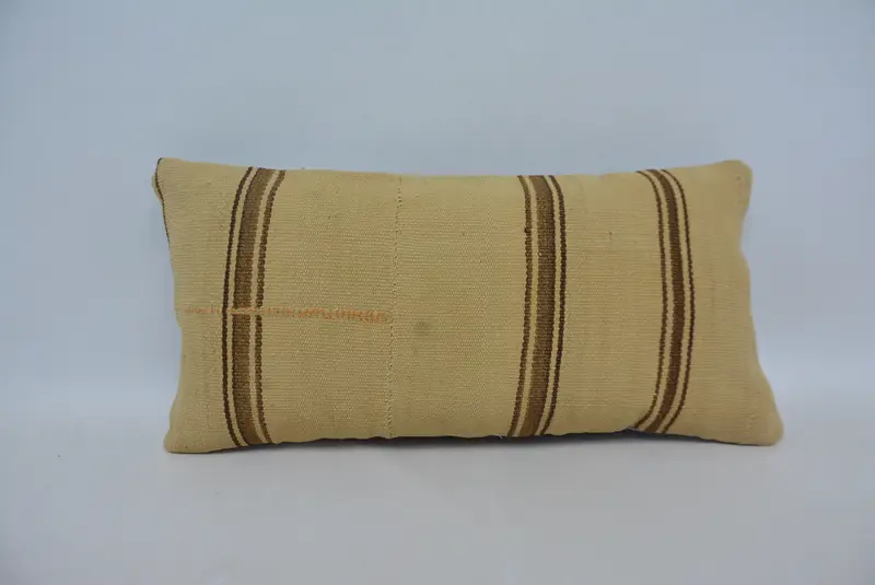 Natural Pillow Cover, Home Decor Pillow, Pillow, Boho Pillow Sham Cover, 12x24 Beige Cushion Cover, Retro Throw Cushion Cover, Pillow for Couch - 1