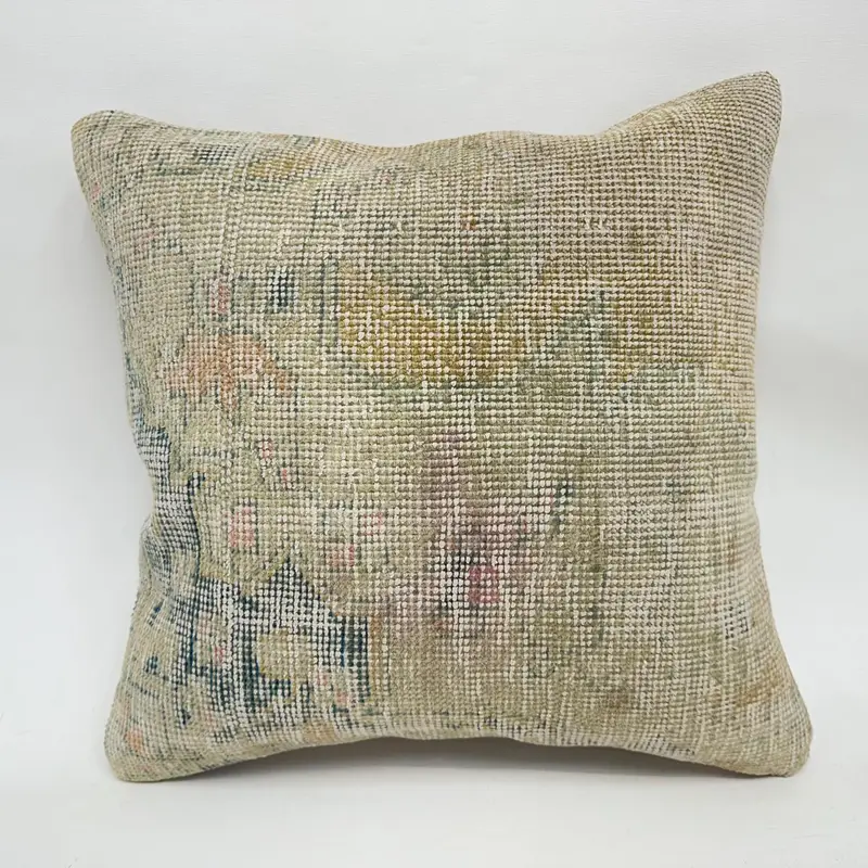 Geometrisches Beige- und Bronze-Wurfkissen, 20x20 besticktes Kissen