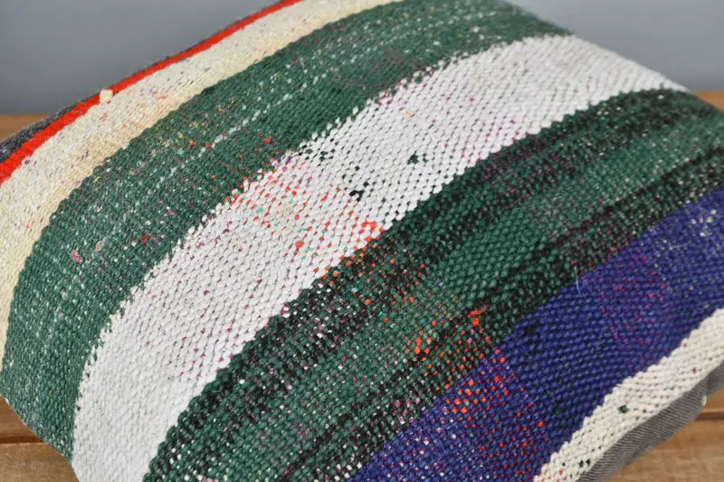 Pillow Case, Christmas Cushion Cover, Boho Pillow, Throw Kilim Pillow, Kilim Pillow, Designer Throw Cushion Cover, 16x16 Green Cushion - 4