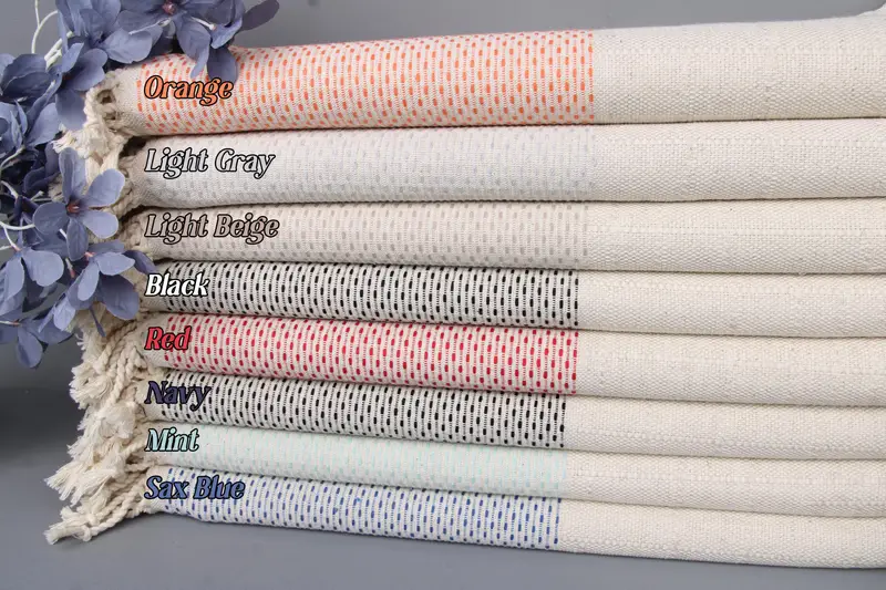 Bath Towel Organic Cotton Polka Dot Beige, 40x71 Inches