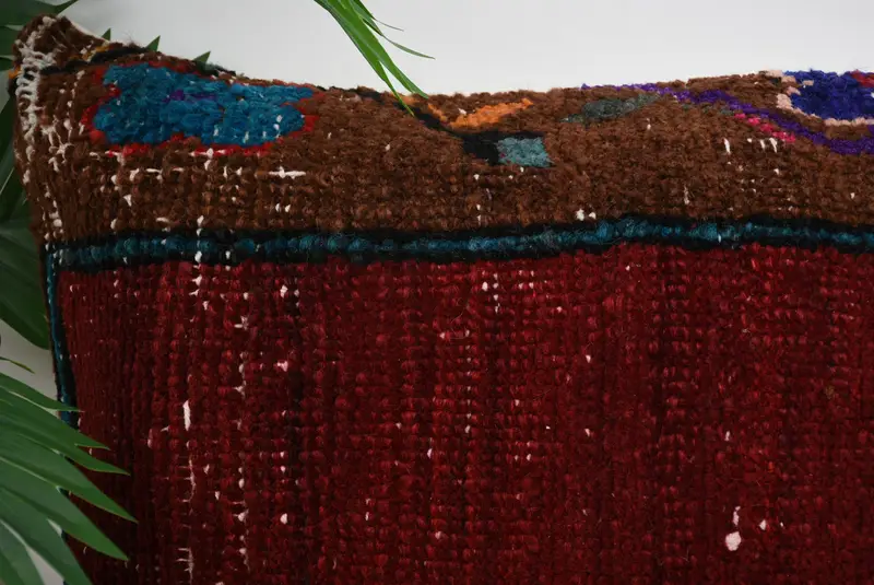 Toss Pillow Cover, Antique Pillows, Handmade Throw Cushion, Home Decor Pillow, 16x48 Red Cushion, Throw Kilim Pillow, Pillow Sham - 2