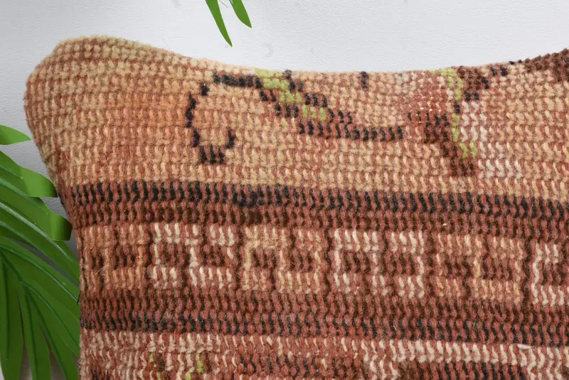 Pillow Case, Bench Cushion Cover, Boho Pillow, Anatolian Cushion, Vintage Kilim Throw Pillow, 12x12 Red Pillow Sham, Handmade Kilim Cushion - 2