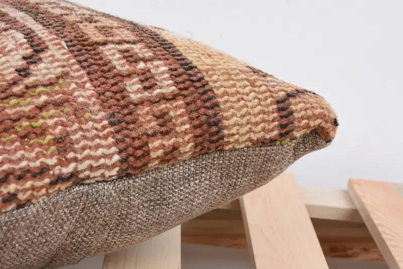 Pillow Case, Bench Cushion Cover, Boho Pillow, Anatolian Cushion, Vintage Kilim Throw Pillow, 12x12 Red Pillow Sham, Handmade Kilim Cushion - 7