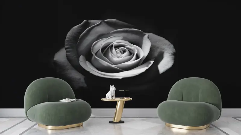 Black White Mural,3d Wall Paper,Modern Wall Paper,Paper Wall Art ,Rose Wallpaper,White Rose Photography,Floral Wall Decor, - 9
