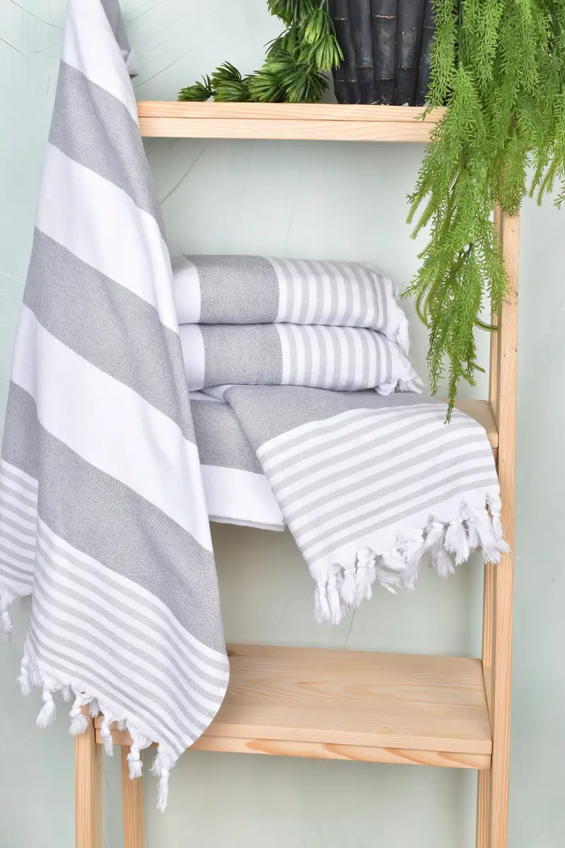 68x36 Cotton Striped Terry Towel, Gifts For Him, Bridesmaid Gift Towel, Quick-dry peshtemal, Valentines Day Gift For Her, Wedding Day Gift For Bride - 6