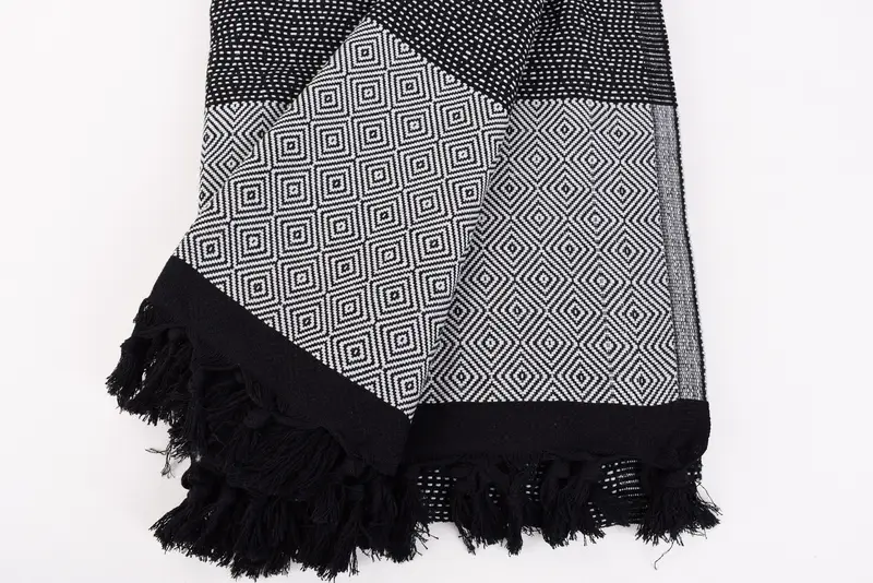100x80 Cotton Diamond Towel, Personalized Wedding Gift For Couple, Customized Turkish Blanket, Tablecloth, Monogram Blanket, Woven Blanket - 8
