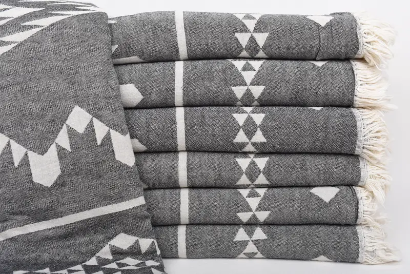 70x60 Cotton Geometric Towel, Couch Cover, Bachelorette Party Items, Tablecloth, Christmas Tablecloth, Boho Throw Blankets, Housewarming Gift - 2