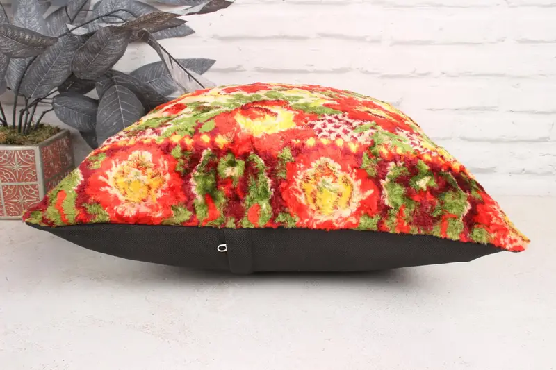 Gift Pillow, Farmhouse Pillow Sham, Cushion Case, 18x18 Red Pillow Sham, Vintage Kilim Throw Pillow, Home Decor Pillow, Outdoor Patio Cushion Cover - 5