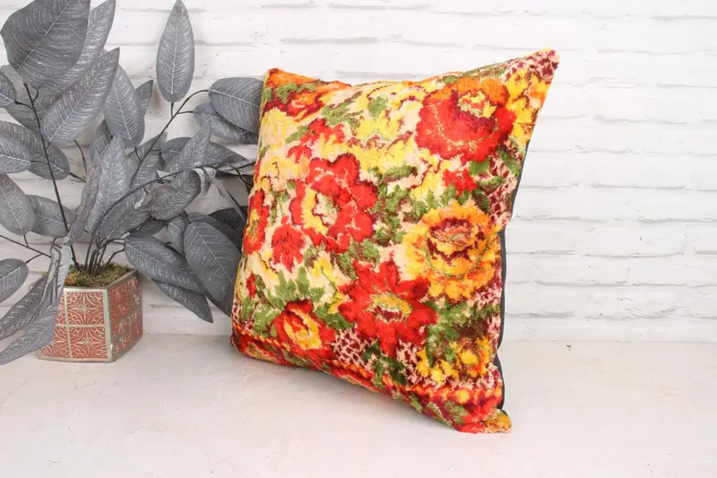 Gift Pillow, Farmhouse Pillow Sham, Cushion Case, 18x18 Red Pillow Sham, Vintage Kilim Throw Pillow, Home Decor Pillow, Outdoor Patio Cushion Cover - 4